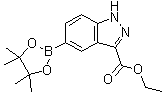 结构式 CAS# 947191-19-7, 5-(4,4,5,5-四甲基-1,3,2-二氧硼杂环戊烷-2-基)-1H-吲唑-3-羧酸乙酯