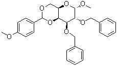 Methyl 4,6-O-[(4-methoxyphenyl)methylene]-2,3-bis-O-(phenylmethyl)-alpha-D-galactopyranoside molecular structure (CAS 94902-59-7)