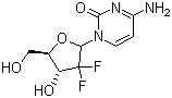 structure of CAS# 95058-81-4, Gemcitabine;4-Amino-1-[3,3-difluoro-4-hydroxy-5-(hydroxymethyl)oxolan-2-yl]pyrimidin-2-one
