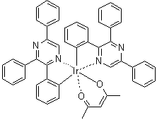 (Acetylacetonato)bis(2,3,5-triphenylpyrazinato)iridium(III) molecular structure (CAS 950984-35-7)