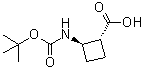 结构式 CAS# 951173-38-9, (1R,2R)-2-[[叔丁氧羰基]氨基]环丁烷羧酸