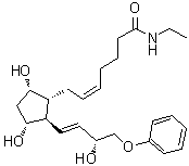结构式 CAS# 951319-59-8, (5Z)-7-[(1R,2R,3R,5S)-3,5-二羟基-2-[(1E,3R)-3-羟基-4-苯氧基-1-丁烯-1-基]环戊基]-N-乙基-5-庚烯酰胺