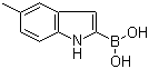 结构式 CAS# 953411-08-0, 5-甲基-1H-吲哚-2-硼酸