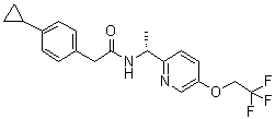 4-Cyclopropyl-N-[(1R)-1-[5-(2,2,2-trifluoroethoxy)-2-pyridinyl]ethyl]benzeneacetamide molecular structure (CAS 953778-63-7)
