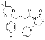 结构式 CAS# 953805-20-4, (4S)-3-[4-[2-(4-氟苯基)-5,5-二甲基-1,3-二恶烷-2-基]-1-氧代丁基]-4-苯基-2-恶唑烷酮