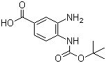 结构式 CAS# 954238-52-9, 3-氨基-4-[(叔丁氧羰基)氨基]苯甲酸
