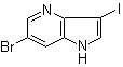 structure of CAS# 956485-60-2, 6-Bromo-3-iodo-1H-pyrrolo[3,2-b]pyridine