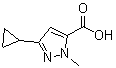 结构式 CAS# 957500-07-1, 3-环丙基-1-甲基-1H-吡唑-5-羧酸