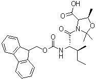 (5R)-3-[(2S,3S)-2-[[芴甲氧羰基]氨基]-3-甲基-1-氧代戊基]-2,2,5-三甲基-4-恶唑烷羧酸分子结构 (CAS 957780-52-8)