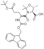 (gammaS,4S)-4-Carboxy-gamma-[[(9H-fluoren-9-ylmethoxy)carbonyl]amino]-2,2,5-trimethyl-delta-oxo-3-oxazolidinepentanoic acid 3-(1,1-dimethylethyl) ester molecular structure (CAS 957780-56-2)