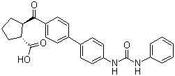结构式 CAS# 959122-11-3, A 922500; (1R,2R)-2-[[4'-[[(苯基氨基)羰基]氨基][1,1'-联苯]-4-基]甲酰基]环戊烷羧酸; DGAT-1 抑制剂