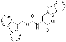 结构式 CAS# 959583-56-3, (alphaS)-alpha-[[(9H-芴-9-基甲氧基)羰基]氨基]-2-苯并噻唑丙酸