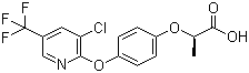结构式 CAS# 95977-29-0, 高效氟吡甲禾灵; (R)-2-[4-(3-氯-5-三氟甲基-2-吡啶氧基)苯氧基]丙酸