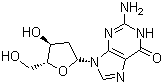 structure of CAS# 961-07-9, 2'-Deoxyguanosine;9-(2-Deoxy-beta-D-ribofuranosyl)guanine; Guanine-2'-deoxyriboside