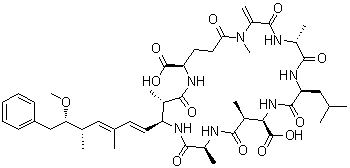 structure of CAS# 96180-79-9, Toxin BE 4 (Microcystis aeruginosa);Microcystin-leucine-alanine