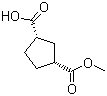 结构式 CAS# 96382-85-3, 顺式-1,3-环戊烷二羧酸单甲酯
