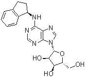 structure of CAS# 96392-15-3, N-[(1R)-2,3-Dihydro-1H-inden-1-yl]adenosine;CI 947; PD 117519