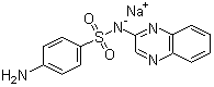结构式 CAS# 967-80-6, 磺胺喹噁啉钠; N-2-喹喔啉基-4-氨基苯磺酰胺钠盐