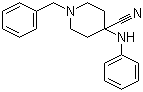 4-苯胺基-1-苄基-4-氰基哌啶分子结构 (CAS 968-86-5)
