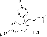 1-(4-Fluorophenyl)-1,3-dihydro-1-[3-(methylamino)propyl]-5-isobenzofurancarbonitrile hydrochloride molecular structure (CAS 97743-99-2)