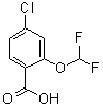 structure of CAS# 97914-60-8, 4-Chloro-2-(difluoromethoxy)benzoic acid