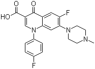 structure of CAS# 98106-17-3, Difloxacin;6-Fluoro-1-(4-fluorophenyl)-7-(4-methylpiperazin-1-yl)-4-oxoquinoline-3-carboxylic acid