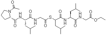 N-[N-[2-[[N-[N-(1-Acetyl-L-prolyl)-L-leucyl]glycyl]thio]-4-methyl-1-oxopentyl]-L-leucyl]glycine ethyl ester molecular structure (CAS 98992-65-5)