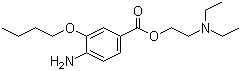 structure of CAS# 99-43-4, Oxybuprocaine;2-Diethylaminoethyl 4-amino-3-butoxybenzoate; 4-Amino-3-butoxybenzoic acid diethylaminoethyl ester