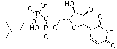 Uridine 5'-(trihydrogen diphosphate) P'-[2-(trimethylammonio)ethyl] ester inner salt molecular structure (CAS 99492-83-8)