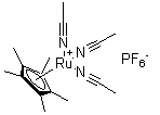 三(乙腈)(eta5-五甲基环戊二烯基)钌六氟磷酸盐分子结构 (CAS 99604-67-8)