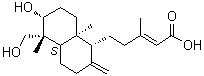 [1R-[1alpha(E),4abeta,5beta,6alpha,8aalpha]]-5-[Decahydro-6-hydroxy-5-(hydroxymethyl)-5,8a-dimethyl-2-methylene-1-naphthalenyl]-3-methyl-2-pentenoic acid molecular structure (CAS 99624-39-2)